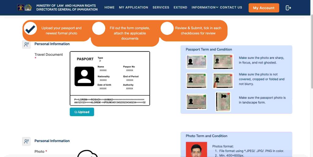 Pedir visa on arrival (VOA) para Indonesia online. Paso 2