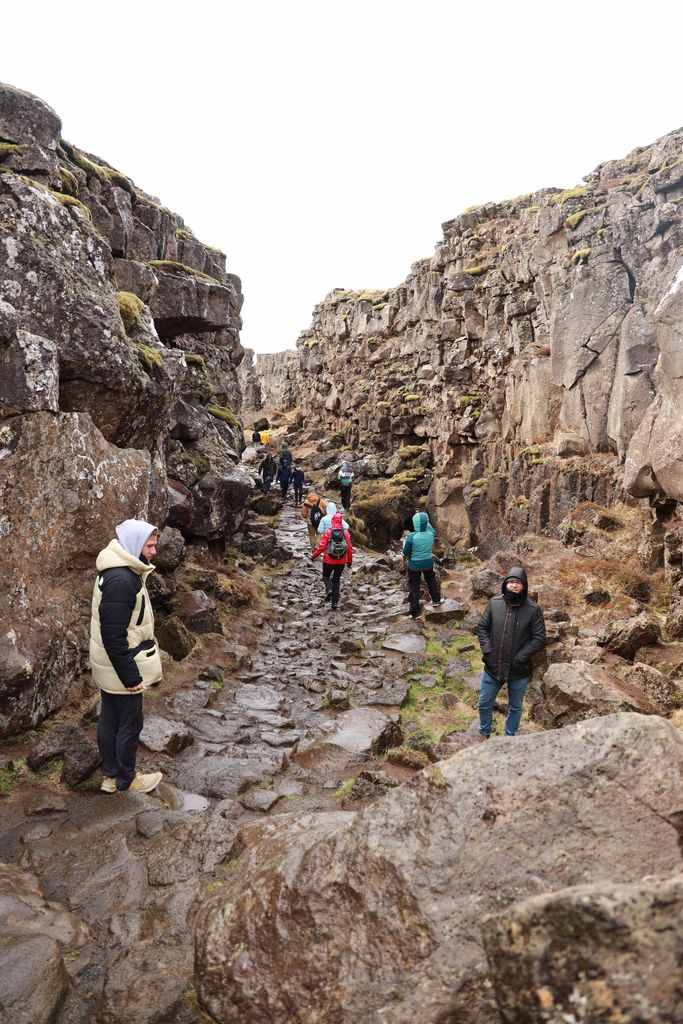 Separación de las placas tectónicas en el parque nacional de Thingvellir en Islanida