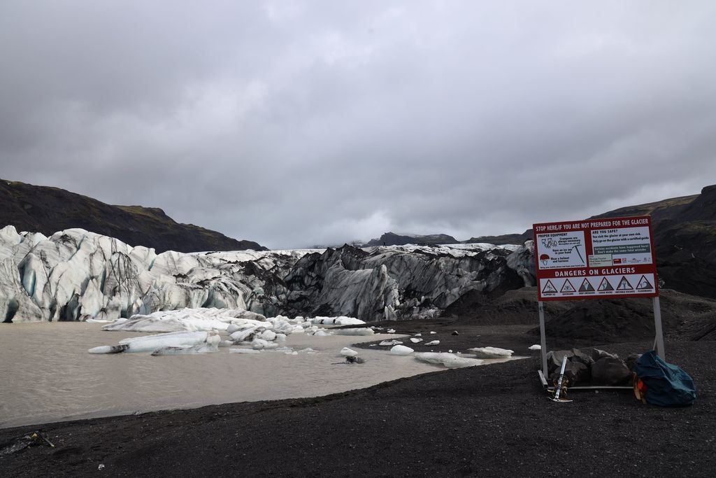 Cartel de glaciar en Islandia