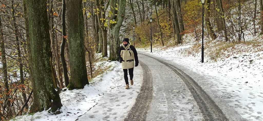Camino desde el parking hasta la fortaleza de Srebrna Gora