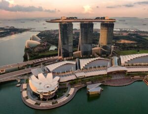 Vista aérea de Singapur