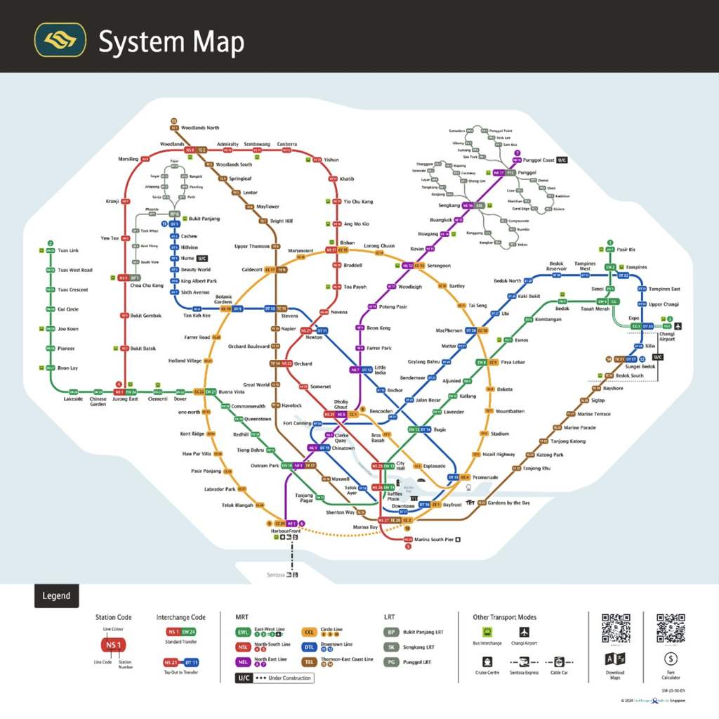 Mapa del Metro de Singapur (MRT)