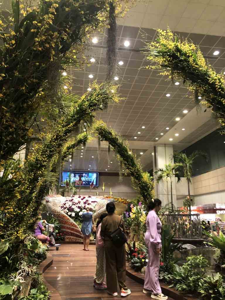 Jardín de orquídeas en el aeropuerto de Singapur