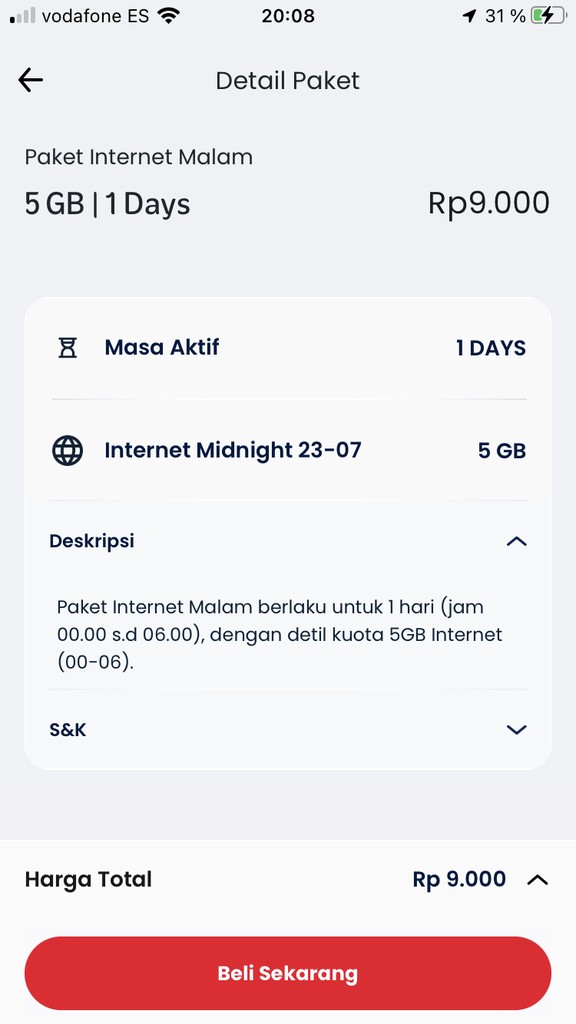 Comprando un paquete de internet en Telkomsel