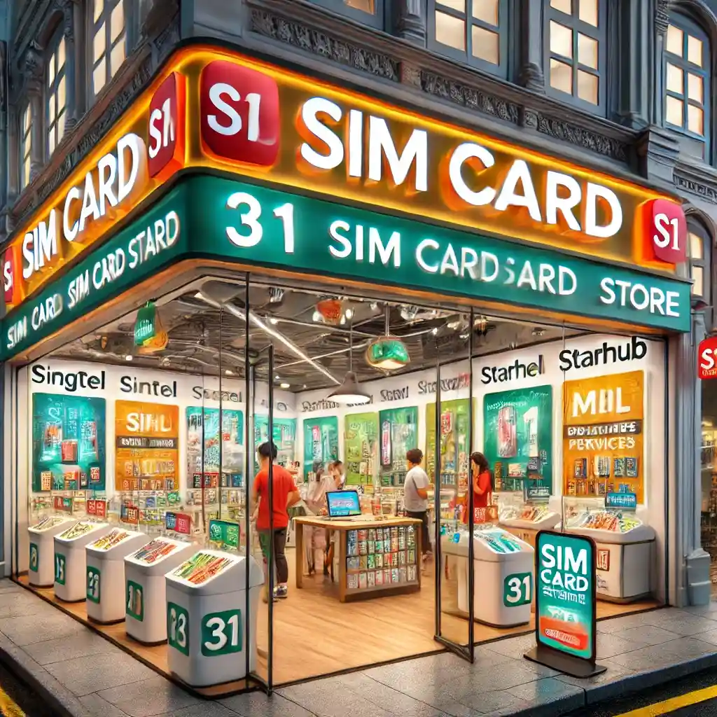 Ilustración de tienda de telefonía móvil en Singapur