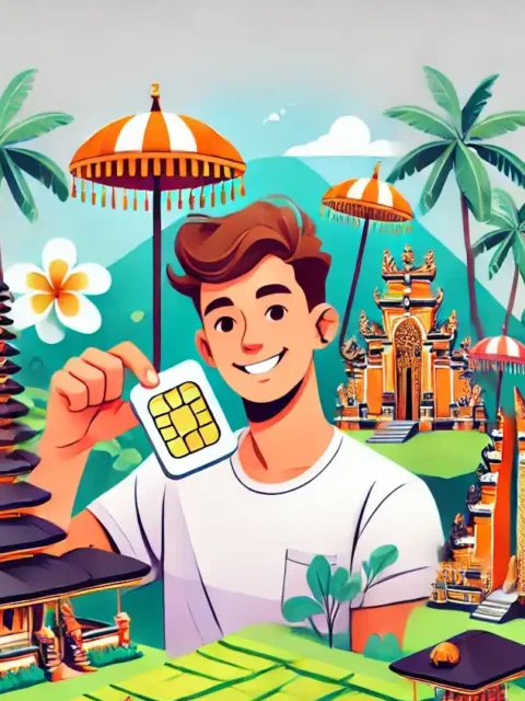 Ilustración de tarjeta SIM en Bali