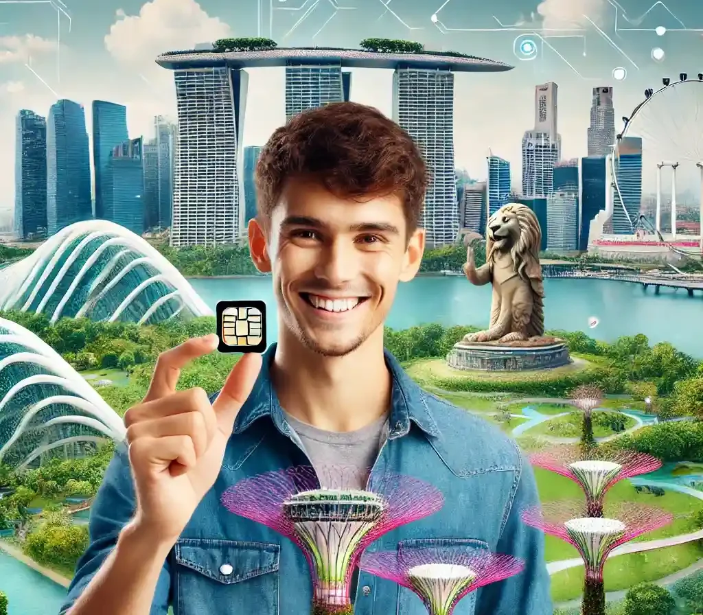 Ilustración de tarjeta SIM en Singapur
