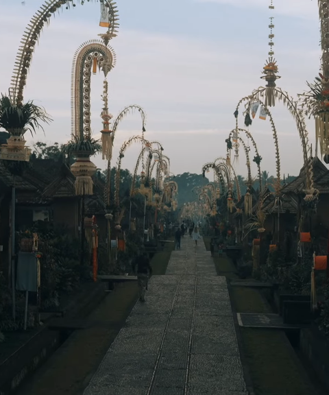 Penjores en Bali durante Kuningan y Galungan