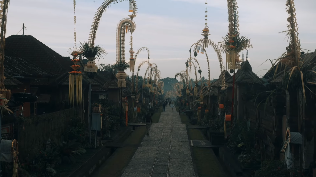Penjores en Bali durante Kuningan y Galungan