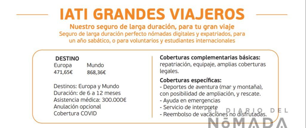Resumen coberturas IATI Grandes Viajeros