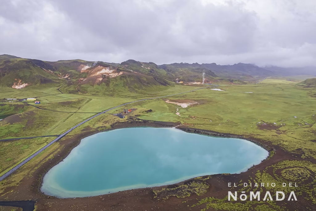 Lago Grænavatn desde el aire