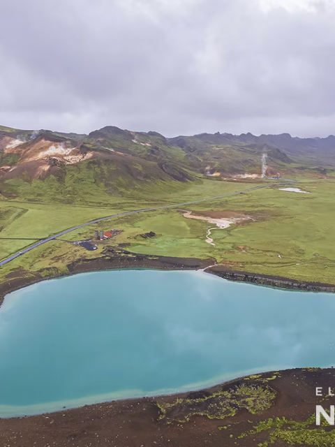 Lago Grænavatn desde el aire