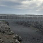 Puente entre dos continentes en la península de Reykjanes, en Islandia